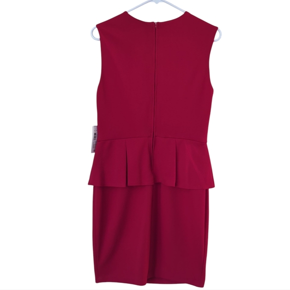 NWT Bisou Bisou Embellished Necklace Peplum Cocktail Dress 10 Red - Picture 13 of 16